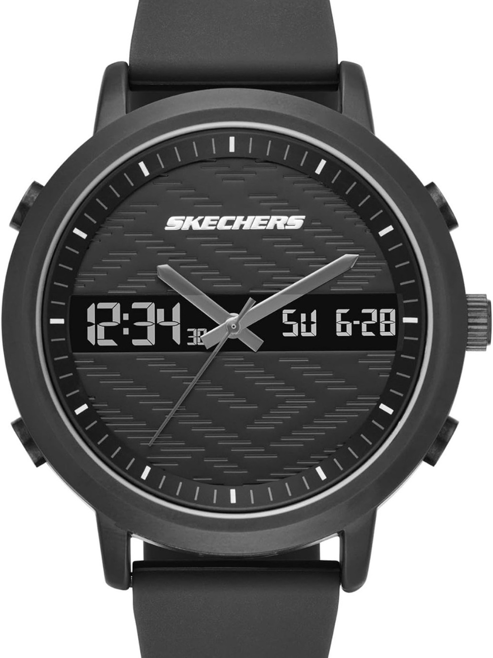Skechers Men's Lawndale Quartz Metal and Silicone Analog Digital Watch